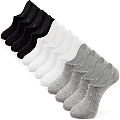 IDEGG Anti-Slide Cotton No Show Socks, 6-Pair