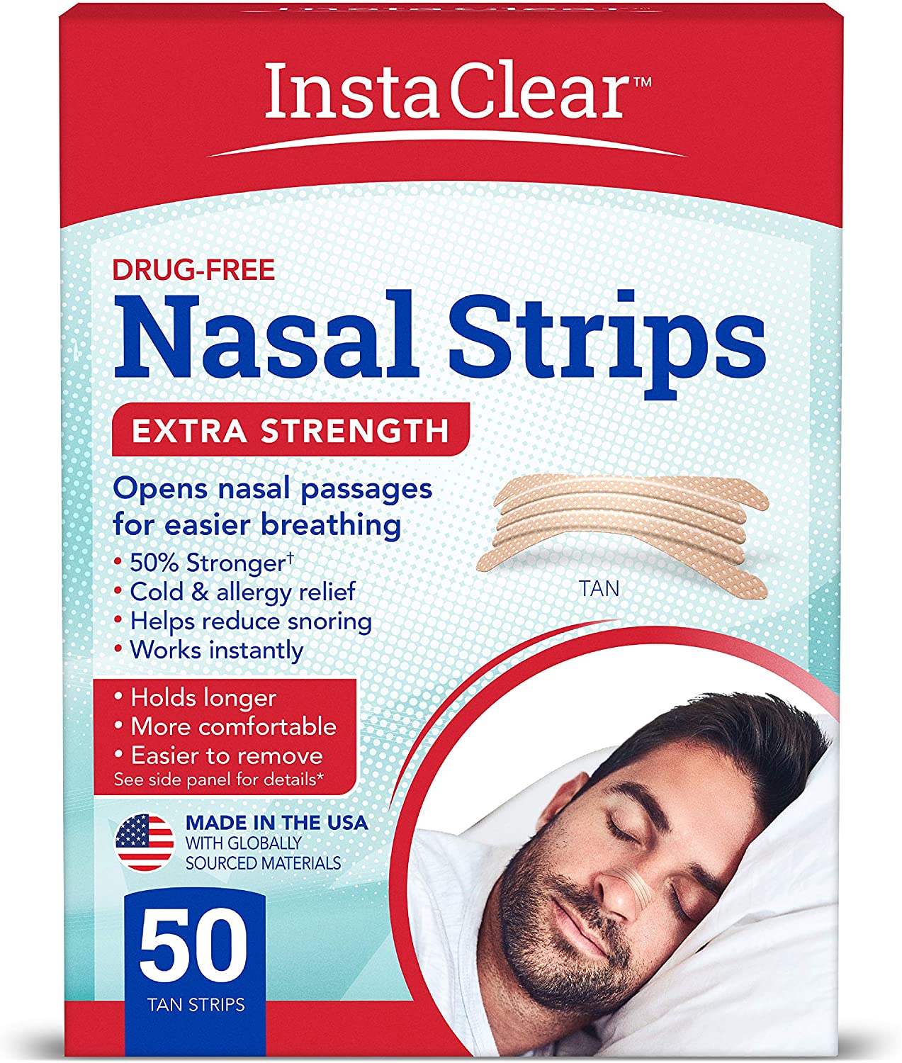 Instaclear Snore Reduction Nasal Strips, 50-Count