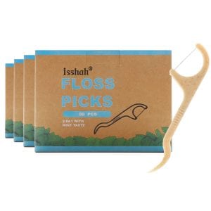 isshah Thin Shred Resistant Tooth Floss Picks, 200-Count