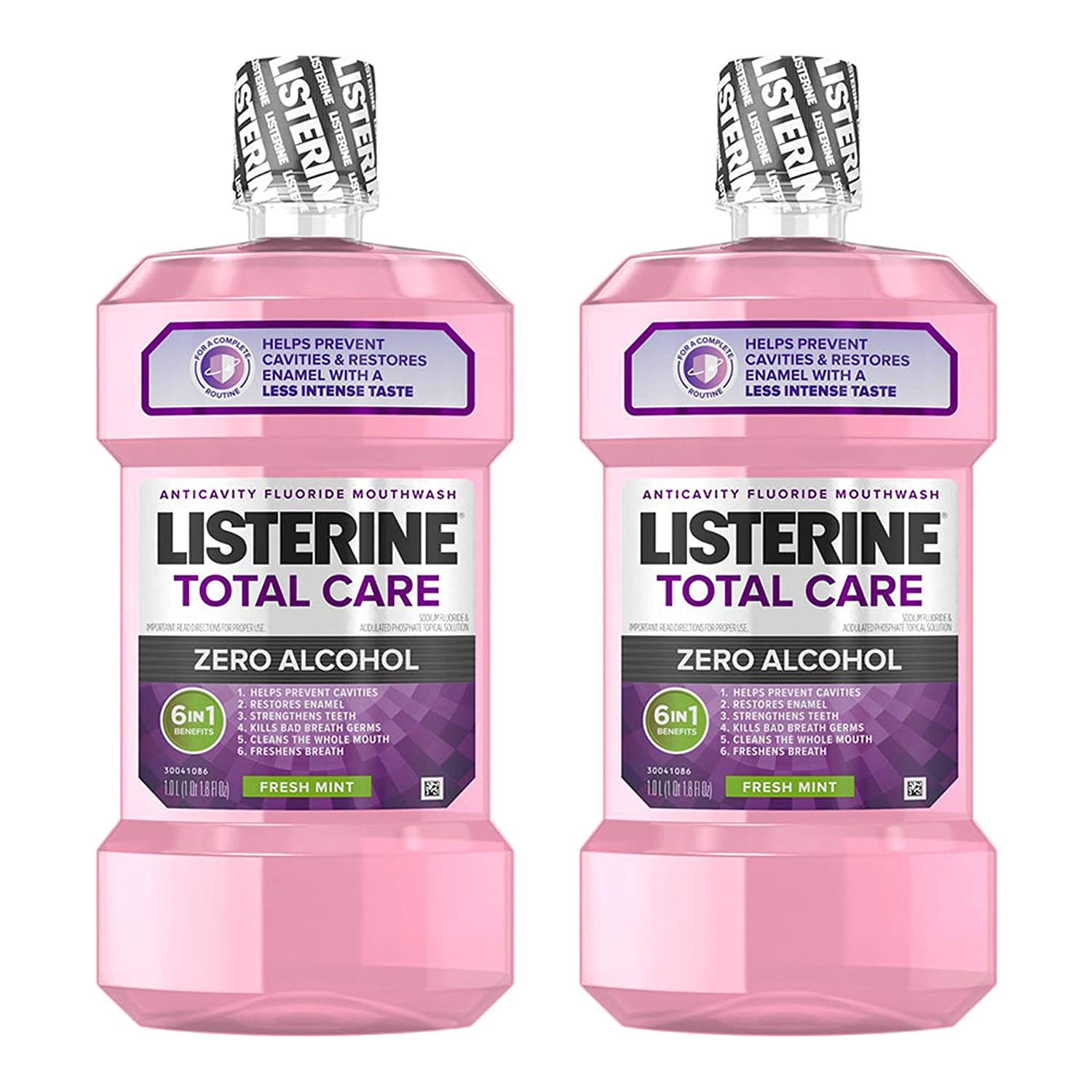 Listerine Total Care Zero Alcohol Fluoride Mouthwash, 2-Pack