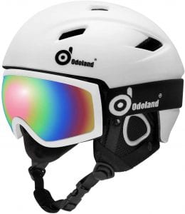 Odoland Windproof Adult Ski Helmet & Goggle Set