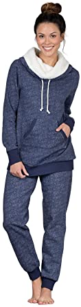 PajamaGram Cowl-Neck Fleece Pajamas For Women