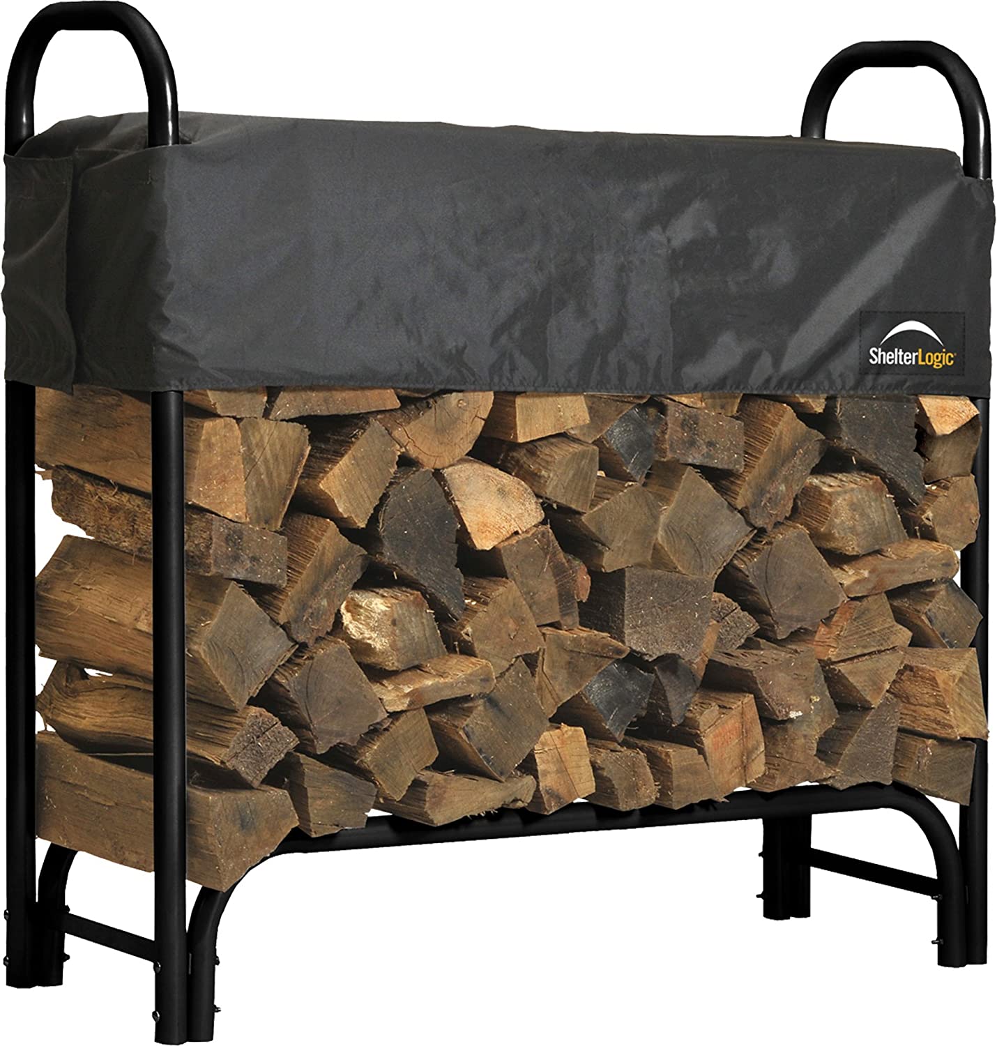ShelterLogic Stainless Steel Easy Assemble Firewood Rack, 4-Foot