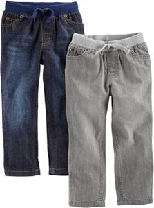 Simple Joys By Carter’s Boys’ Jean Toddler Pants, 2-Pack