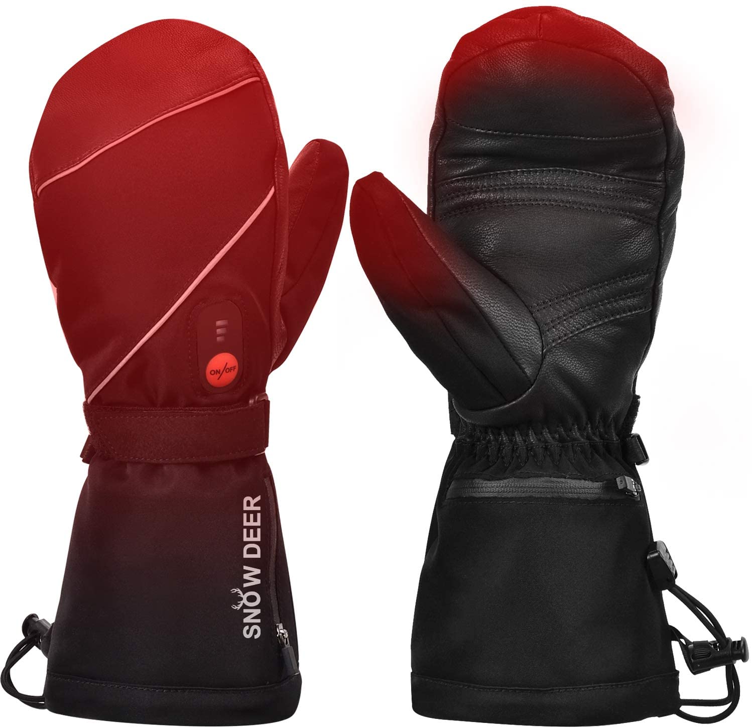 SNOW DEER 7.4V 2200MAH Rechargeable Heated Ski Mittens