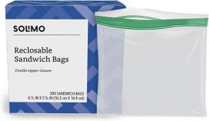 Solimo BPA Free Sandwich Bags, 300-Count