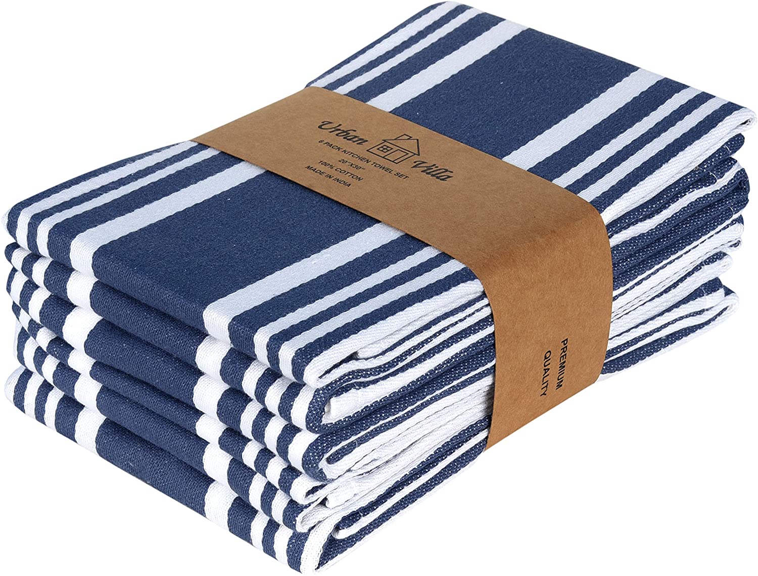 Urban Villa Chemical Free Quick Dry Kitchen Towels, 6-Pack