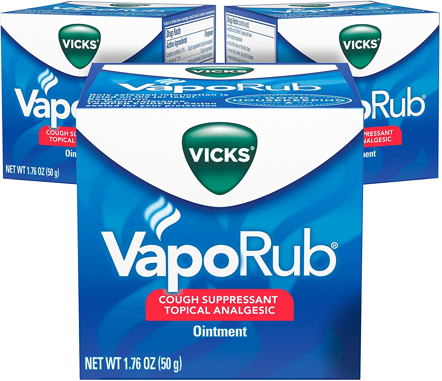 Vicks VapoRub Medicated Chest Rub, 3-Pack