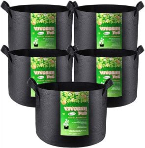 VIVOSUN BPA-Free Tear Resistant Grow Bags, 5-Pack