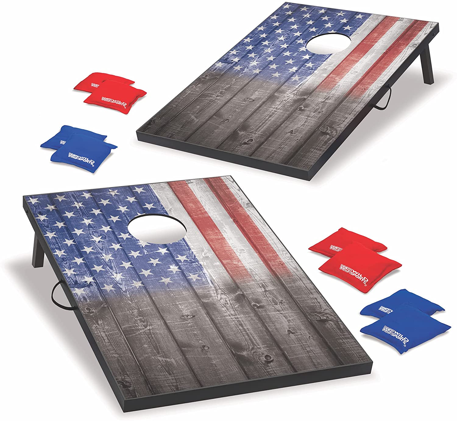 Wild Sports American Flag Folding Leg Cornhole Set