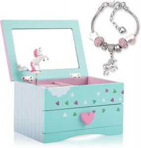 Amitié Lane Spinning Unicorn Jewelry Box For Girls