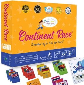 Byron’s Games Continent Race Interactive Board Game For Kids 7 & Up