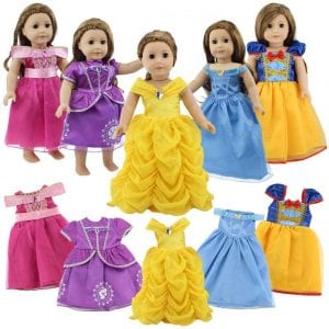 Dreamgirl World Collections Disney 18-Inch Princess Doll Clothes, 5-Piece
