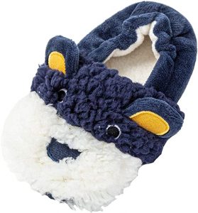 Enteer Fluffy Rubber Soled Doggy Toddler Slippers