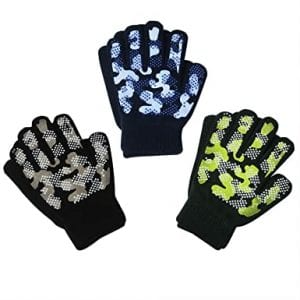 EvridWear Machine Washable Kids’ Winter Gloves, 3-Pack