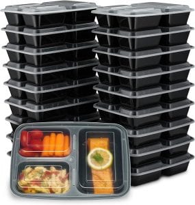 EZ Prepa Space Saving Meal Prep Containers, 20-Pack