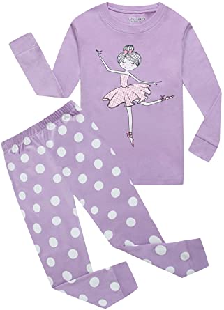 Family Feeling Snug-Fit Cotton Pajamas For Girls, 2-Piece