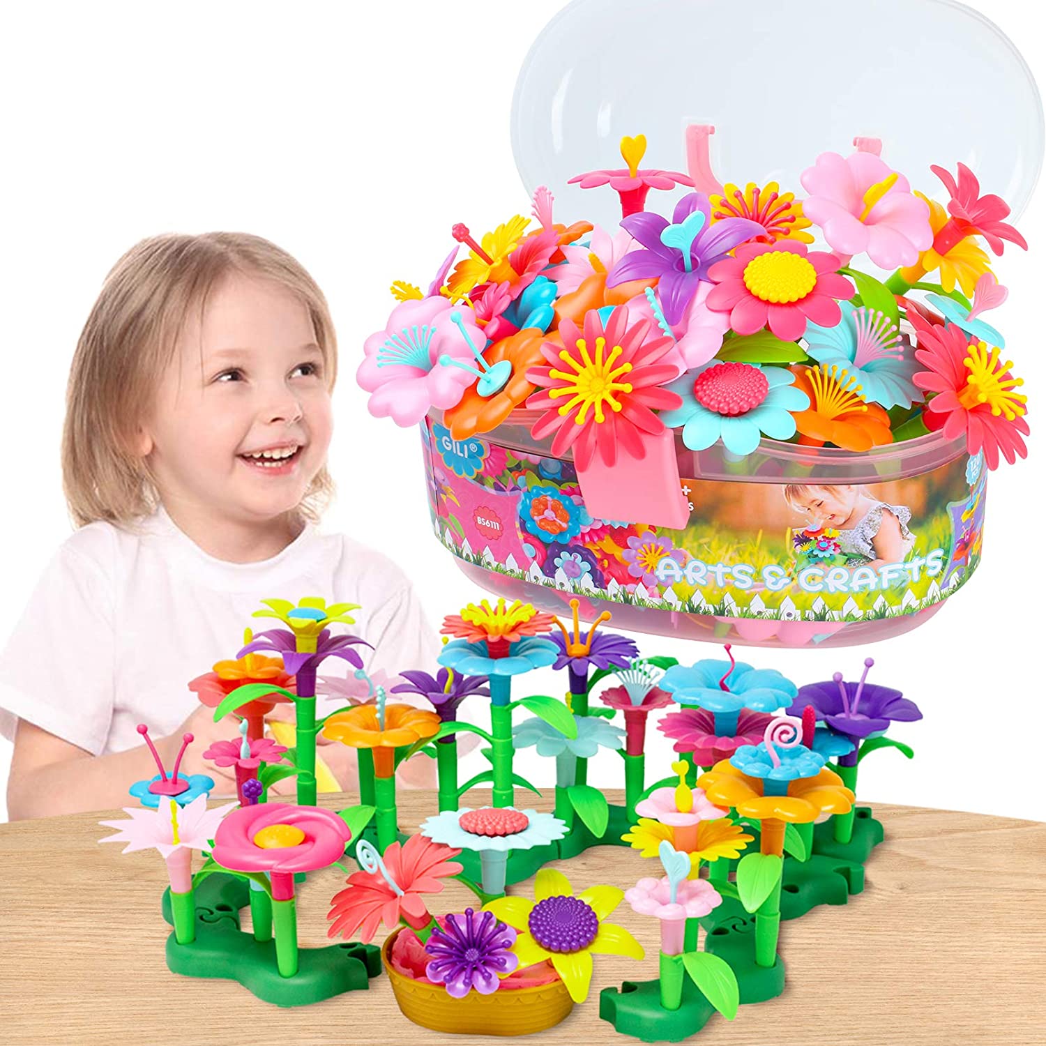 GILI BPA-Free Flower Building Gift For 4-Year-Old Girls