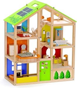 Hape Classic Fully Furnished Wooden Dollhouse