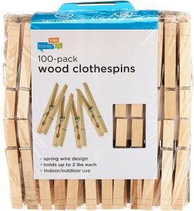 Honey-Can-Do DRY-01374 Birch Wood Clothespins, 24-Count