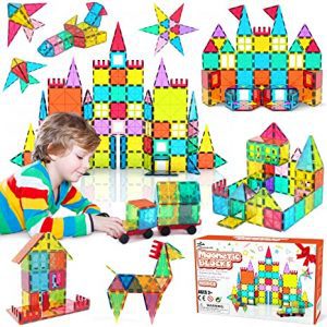 Jasonwell Non-Toxic Magnetic Blocks Gift For 3-Year-Old Boys