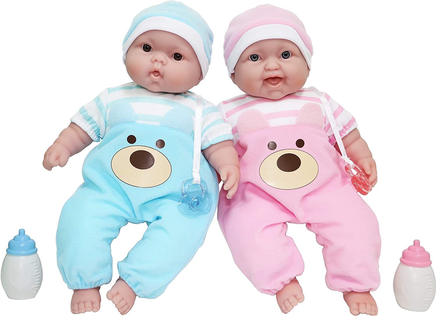 JC Toys Huggable Twin Baby Dolls For 3-Year-Old Girls, 13-Inch