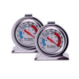 JSDOIN Easy Read Refrigerator Thermometer, 2-Pack