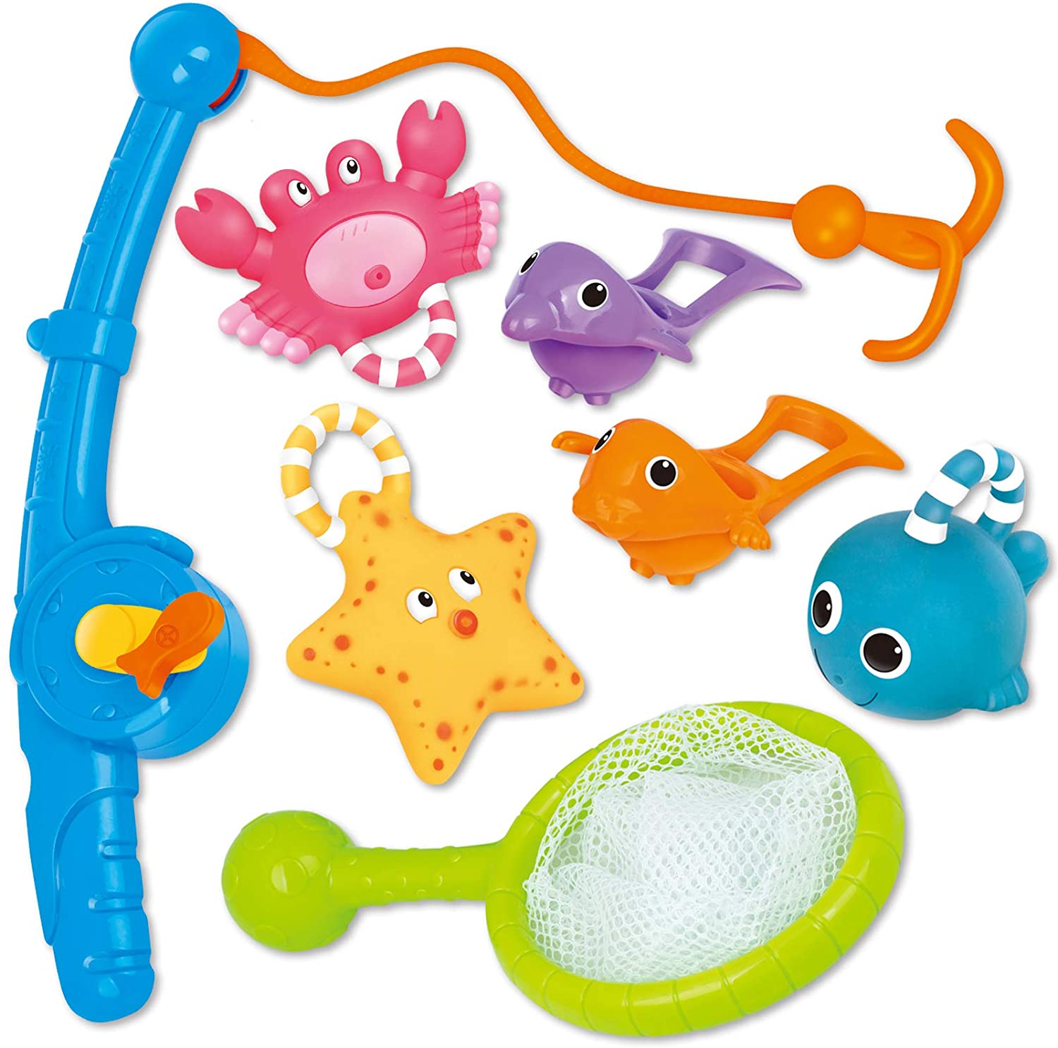 KarberDark Fish Net Game Bath Toys, 8-Piece