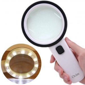 Ocim Battery Powered Magnifying Glass With Light