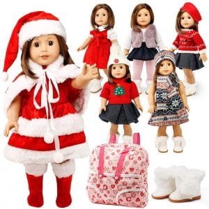 Oct17 Christmas Holiday American Girl Doll Clothes, 18-Inch