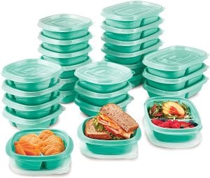 Rubbermaid TakeAlongs QuikClik Seal Meal Prep Containers, 50-Piece