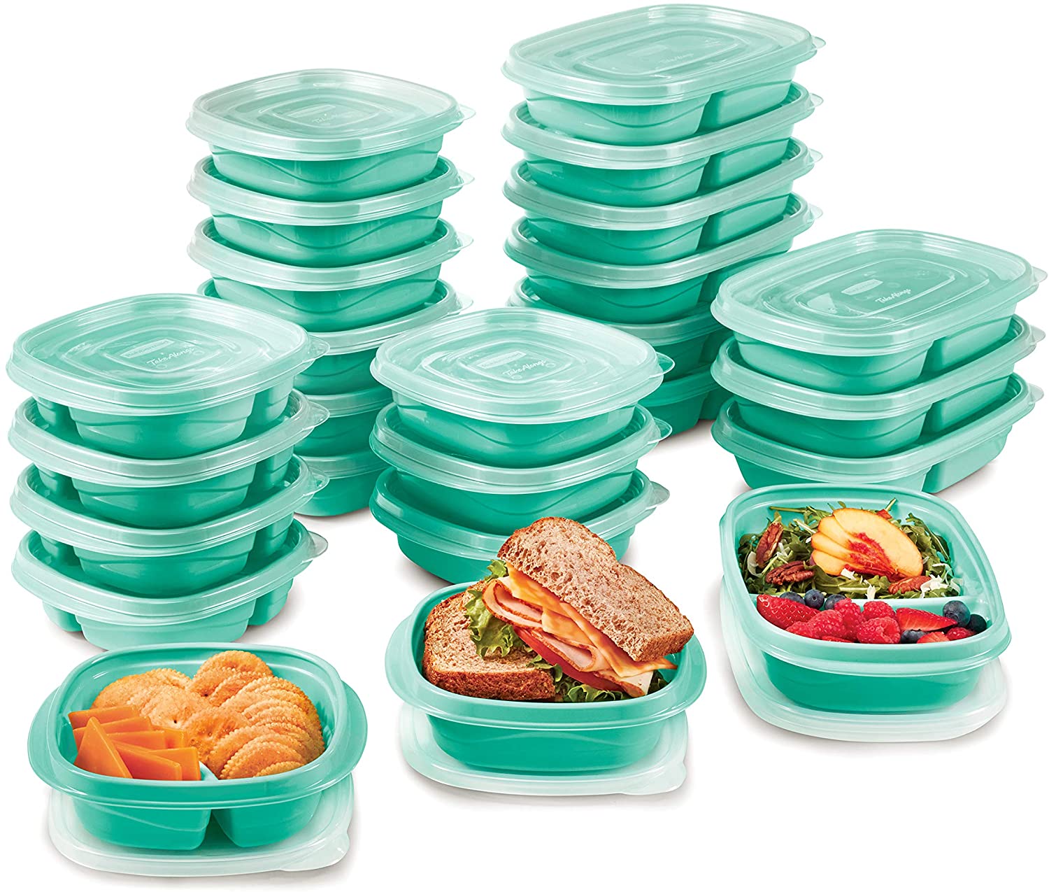 Rubbermaid TakeAlongs QuikClik Seal Meal Prep Containers, 50-Piece