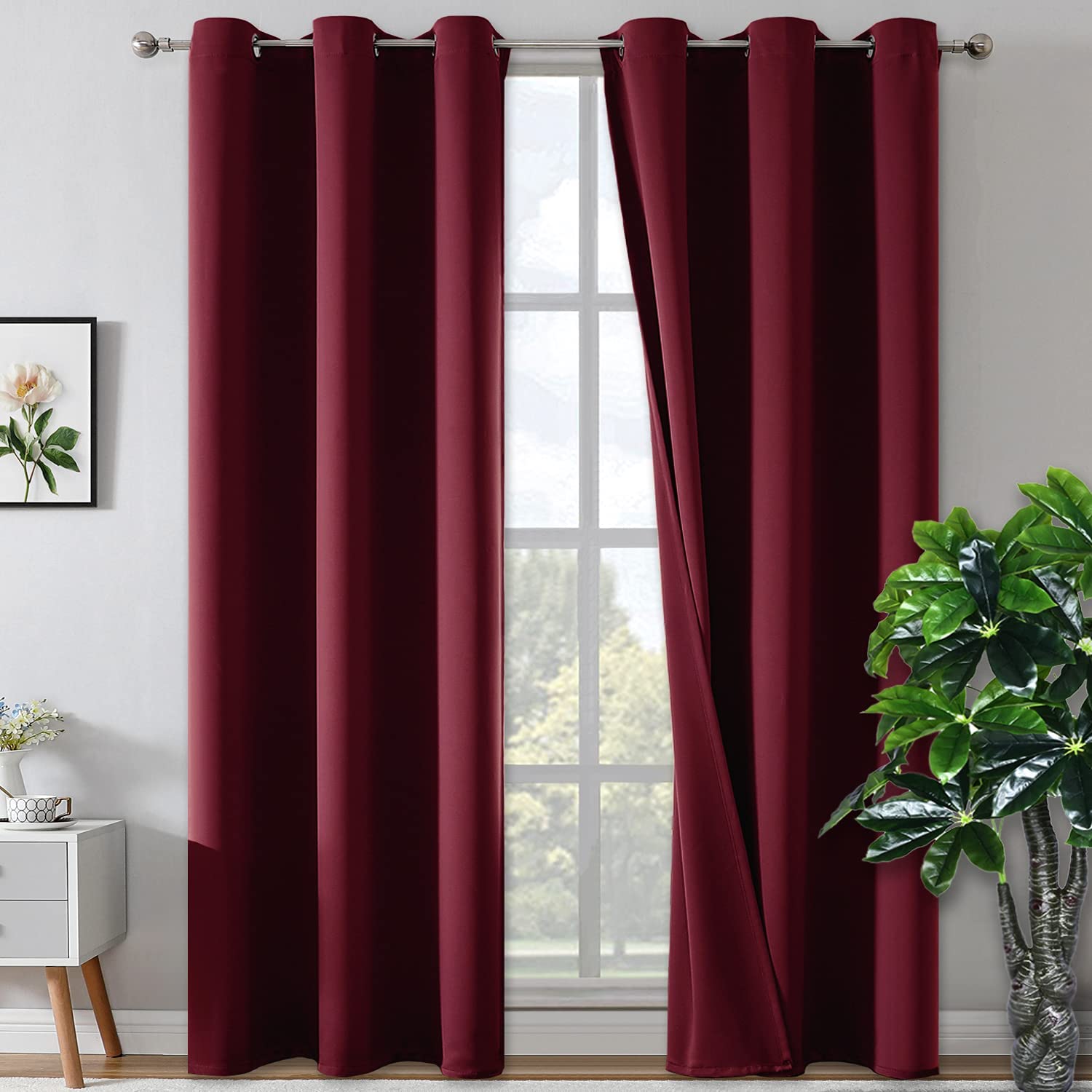 Rutterllow Easy Install Thermal Blackout Curtains