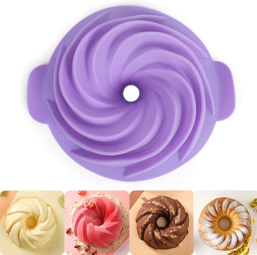 Stouge Textured Silicone Bundt Cake Pan, 9-Inch