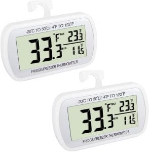 VOULOIR Portable Electric Refrigerator Thermometer, 2-Pack