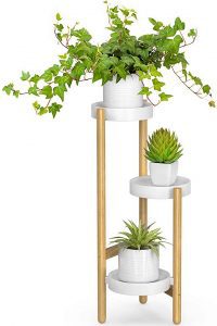 Wisuce Anti-Rust Easy Clean Bamboo Indoor Plant Stand