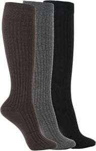 WOWFOOT Argyle Knee High Socks For Women, 3-Pack