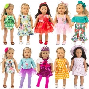 ZITA ELEMENT Non-Toxic 18-Inch Doll Clothes, 24-Piece