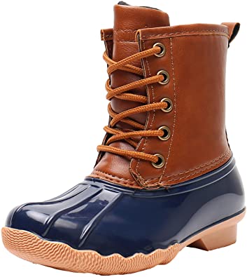 Ahannie Girls’ Lace-Up Winter Duck Boots