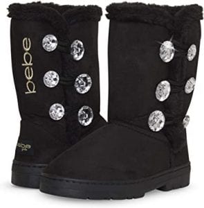 bebe Girl’s Fur Lined Winter Rhinestone Boots Size 12