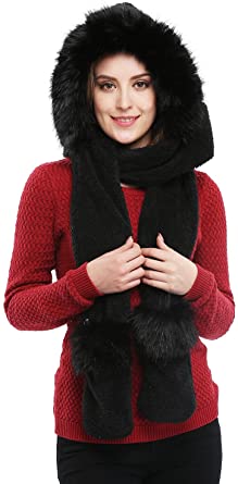 Bellady Attatched Mittens Hooded Scarf