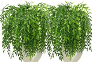 CATTREE Rattan Weeping Willow Outdoor Artificial Plants, 8-Pack