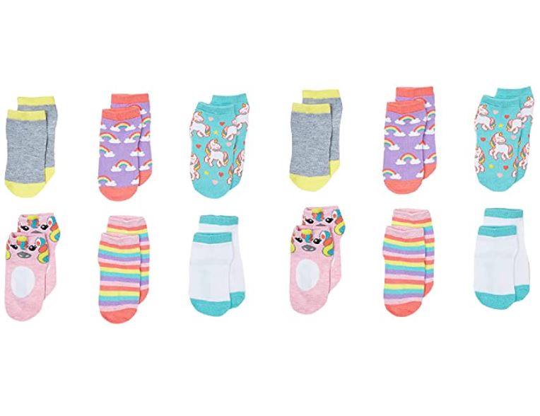 Cherokee Pull On Ankle Socks For Toddler Girls, 12-Pack