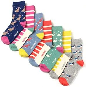 COTTON DAY Breathable Socks For Toddler Girls, 7-Pack