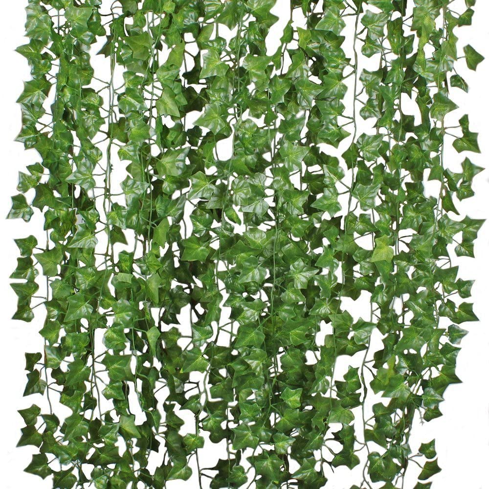 DearHouse Silk Ivy Outdoor Artificial Plants, 12-Pack