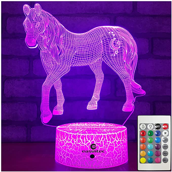 Easuntec Acrylic Horse Night Light Gift For 9-Year-Old Girls