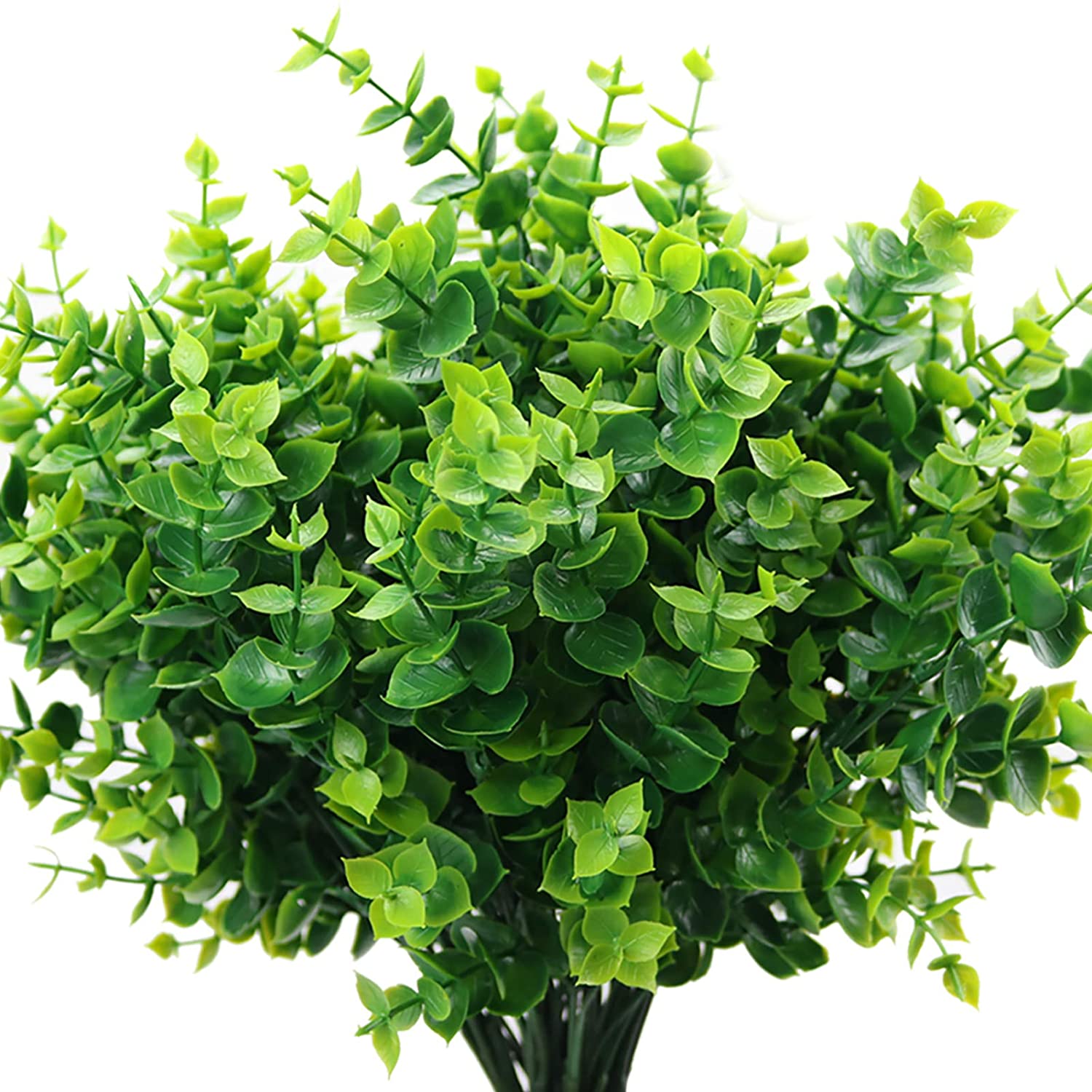 ElaDeco Flexible Boxwood Outdoor Artificial Plants, 7-Pack