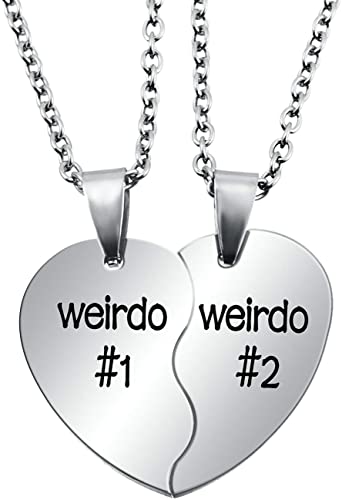 enhong BFF Stainless Steel Heart Friendship Necklace For 2