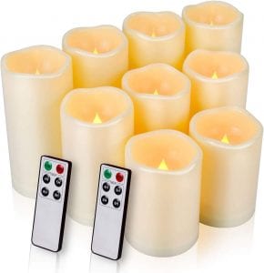 Enido Flameless Remote Battery Operated Candles, 9-Pack