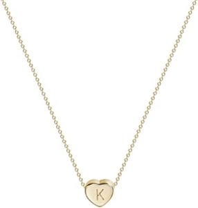 Fettero Double Sided Initials Heart Necklace Little Girl Jewelry